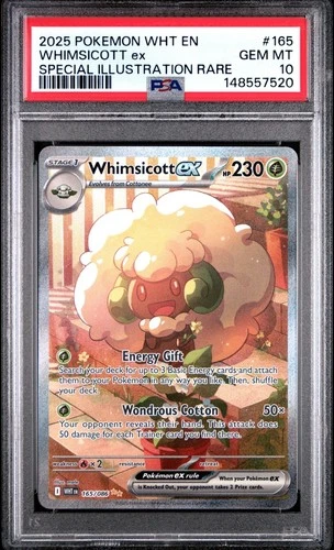 2025 Pokemon Whimsicott ex White Flare SIR Holo 165/086 PSA 10