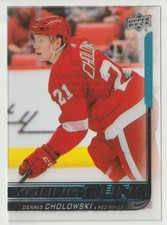 2018-19 UPPER DECK YOUNG GUNS CLEAR CUT DENNIS CHOLOWSKI ROOKIE DETROIT RED