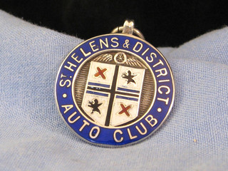 St HELENS DISTRICT AUTO CLUB STERLING SILVER CAR PRIZE MEDAL HORATIO BURRILL