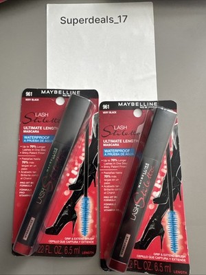 Maybelline Lash Stiletto Ultimate Length Mascara 961 Very Black WATERPROOF 2 PK