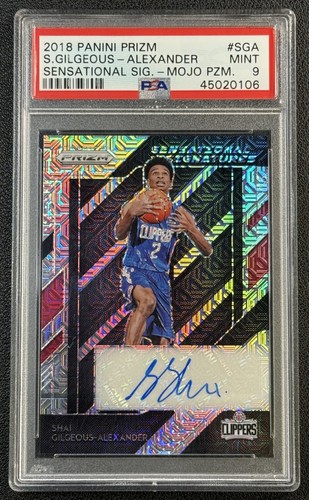 SHAI GILGEOUS-ALEXANDER PSA 9 2018 PANINI PRIZM ROOKIE AUTO MOJO PRIZMS RC 13/25