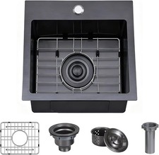 Drop In Bar Sink, 16 Guage Stainless Steel Topmount Outdoor RV