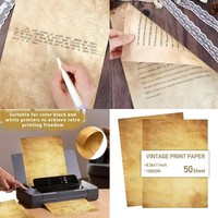 Eurowagens 50 Blatt Bedruckbares Briefpapier Beidseitig Retro Schreibpapier