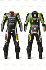 Mark X Kawasaki Combinaison cuir moto certifiée CE racing pro professionnelle