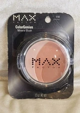 Max Factor Color Genius Mineral Blush 110 Peaches 12 g/.42 oz Trio Colors Sealed