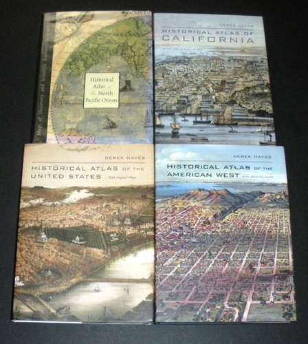 Collection of Four Historical Atlas Books by Derek Hayes-Near Fine-Free Shipping