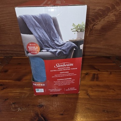Sunbeam Microplush Extra-Long Heated Throw Blanket 50 X 70