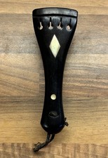 Fine Old 19th.C. Ebony Violin Tailpiece with m. Pearl decorative inserts