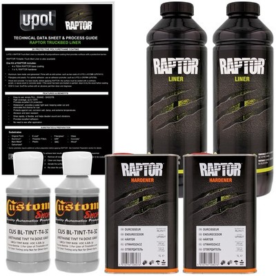 U-POL Raptor Tintable Dove Gray Spray-On Truck Bed Liner Coating, 2 Quarts