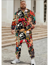 Men's Outfit 2 Piece Set Shirt  Pants Suit PLUS SIZE BIG 3XL