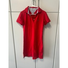 Tommy Hilfiger Womens Red Polo Dress Short Sleeve Cotton Pique Size S P/CH