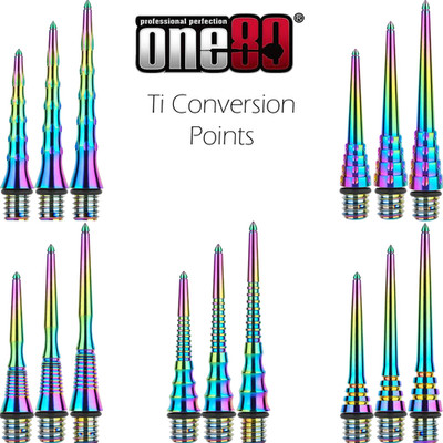 One80 Ti Convertion Points Rainbow 2BA Gewinde Softdarts zu Steeldarts wechseln