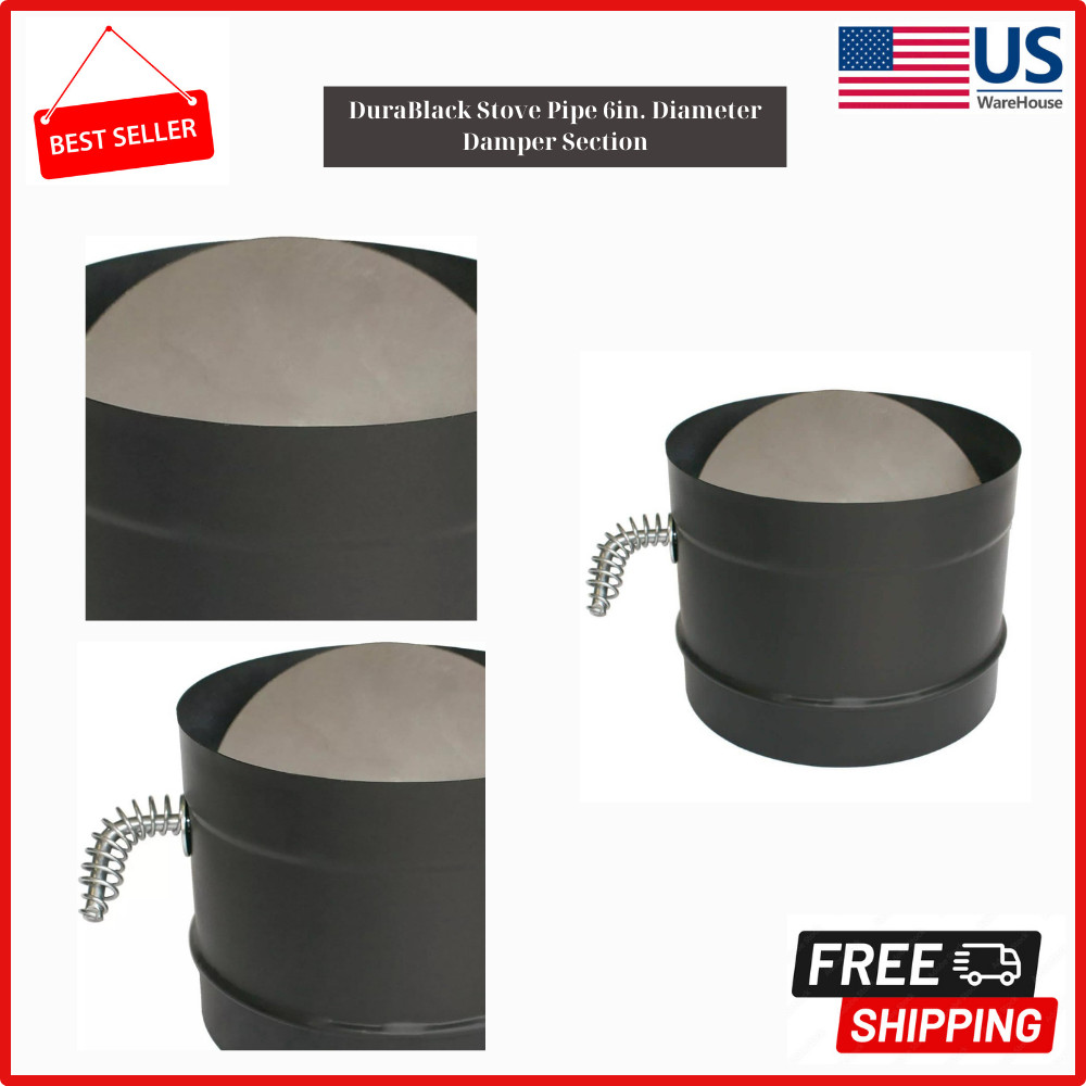 DuraVent | 6DBK-DS| DuraBlack Stove Pipe 6in. Diameter Damper Section