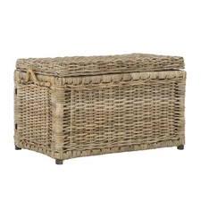 HPM9003B Jacob 30" Wicker Storage Trunk, Collapsible for flat storage, Rattan...