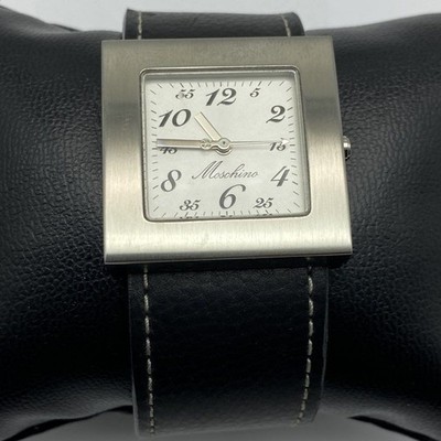 Moschino Time 4 Peace Women's Watch Stainless Steel Square Case Leather Strap