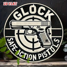 Tactical Gun Design Rustic Aluminum Tin Metal Signs Home Décor 8x8 