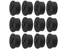 12 Pack Desk Grommet 1 Inch Black Rubber Cable Hole Covers for Desk Table and Fu