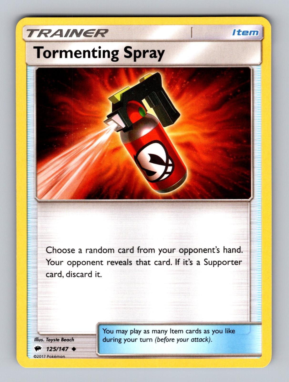 Tormenting Spray 125/147 Uncommon Burning Shadows Pokemon Lightly Played