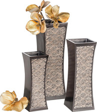 Dublin Brown Vases Set of 3 - Elegant Home Decor for Any Room