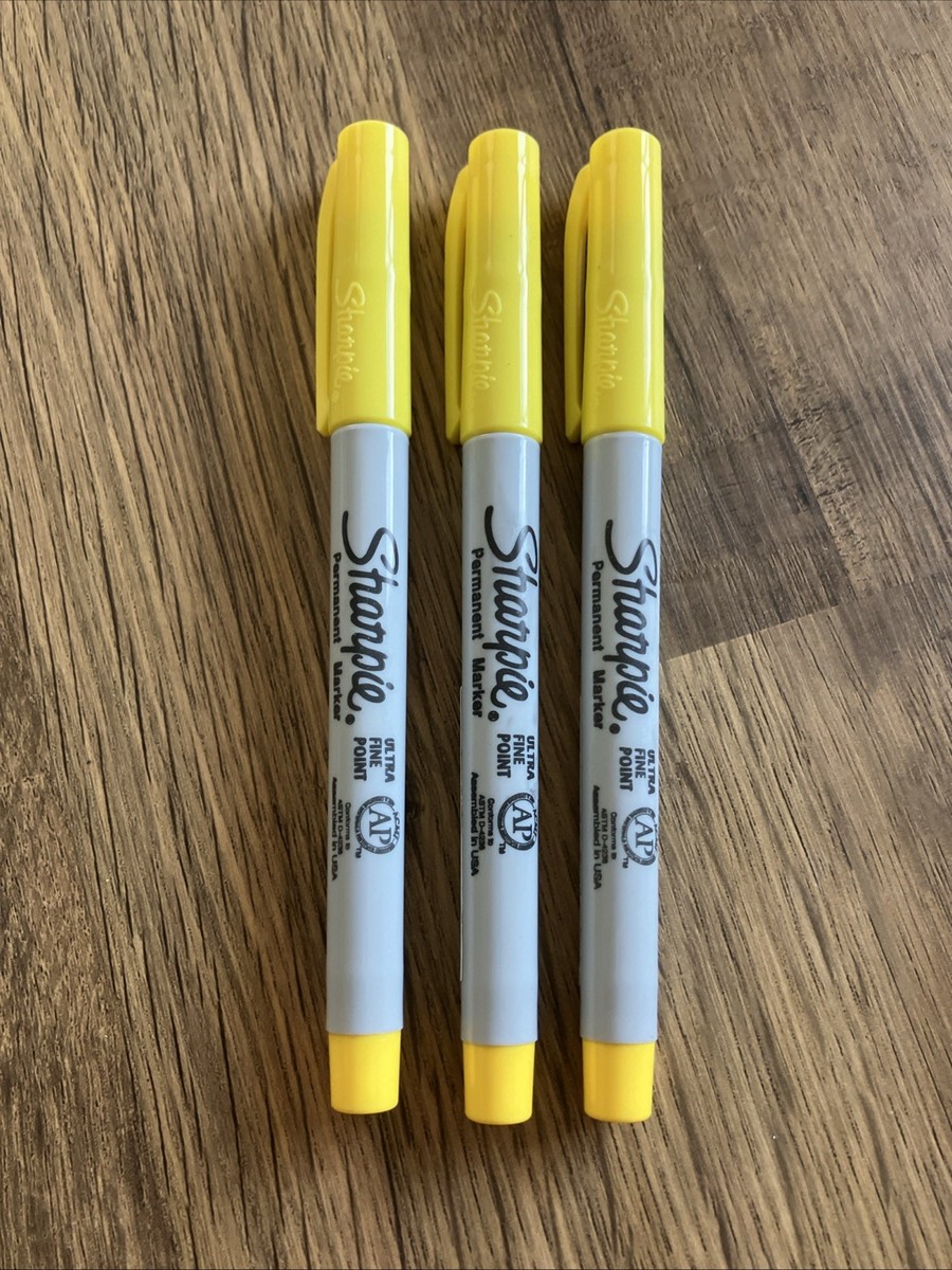 Sharpie Ultra Fine YELLOW Permanent Markers, Ultra Fine Tip