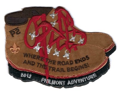 PHILMONT SCOUT RANCH * 2012 ADVENTURE PATCH * LEATHER BOOTS