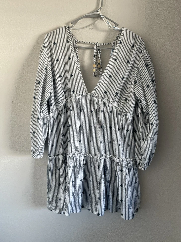 Tiras blancas y azules Blue Island para encubrimiento de playa/natación talla pequeña Foto 2 de 4