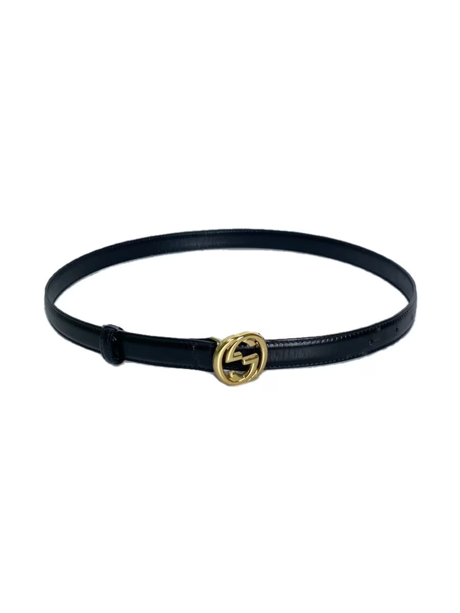 GUCCI Leather Belt, Black, Women's, 036, 1450, 0980