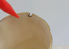 Beige & Gold Minton Syrup Pitcher With Metal Lid, Rich & Fisher 5th Ave NY  — photo 8