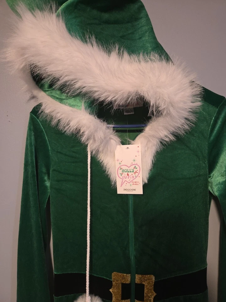 Sexy Campanas de Navidad para Mujer Elfo Verde Calce Apretado Adulto Pequeño Foto 4 de 4