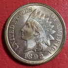 1892 Indian Head Cent BU BRILLIANT UNCIRCULATED Brown w RED! Swirling Luster 213