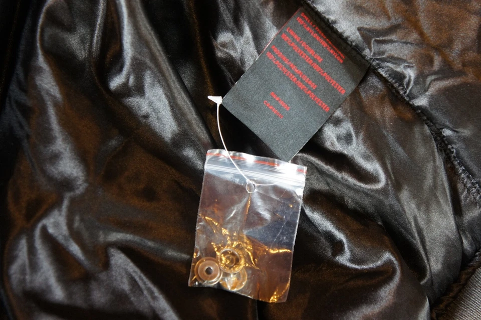 SCHOTT Nylon Insulated Flight Bomber Patches Intermediate Gray Green Jacket Lrg - Image 3 of 4