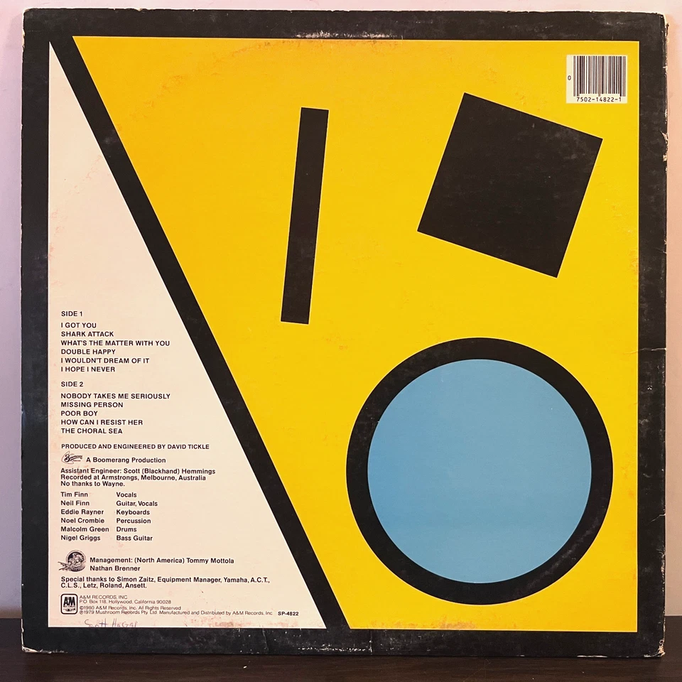 SPLIT ENZ - True Colours (Laser Etched) (1980) - 12" Vinyl Record LP - EX Foto 2 de 4