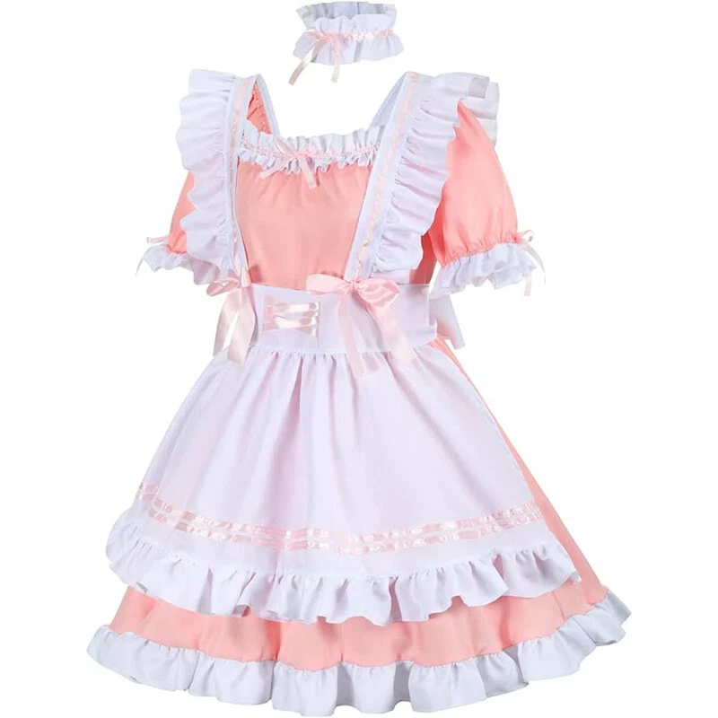 Women Lolita Costume French Maid Completed Outfits Fancy Dress+Accessories - Image 4 of 4