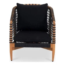 Moe's Home Collection Kuna Outdoor Lounge Chair Black Wood Chairs