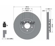 2pcs Brake Disc PRO+ TEXTAR 92106105 for Audi A4 Avant A4