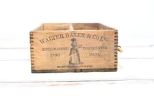 Antique Wood Walter Baker's Breakfast Cocoa Paris Expo 1900 Dorchester Mass