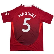 Autographed/Signed Harry Maguire Manchester United Red Soccer Jersey Beckett COA