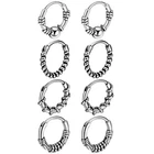 Punk Gothic Stainless Steel Tribal Bali Small Hoop Earrings For Men Women