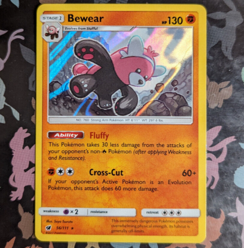 Bewear 56/111 Holo Rare Sun & Moon Crimson Invasion Pokemon Card Near Mint/Exc - Picture 1 of 14