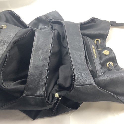 LIZ CLAIBORNE Medium Schwarz Schulter Hobo Tragetasche Geldbörse Tasche 14" Quasten Messingverkleidung - Bild 8 von 10