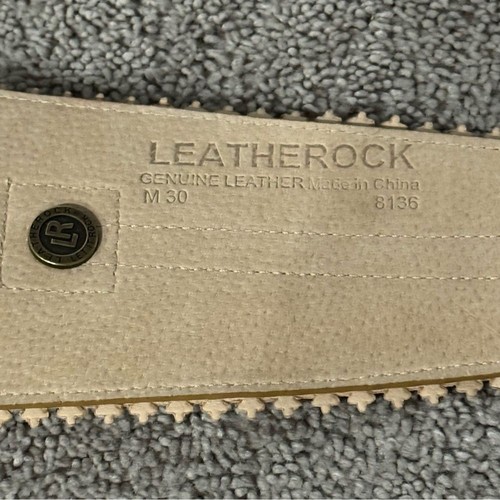 Cintura elasticizzata Leatherock pelle marrone traforata bordo smerlato corsetto design M 30 - Foto 10 di 13