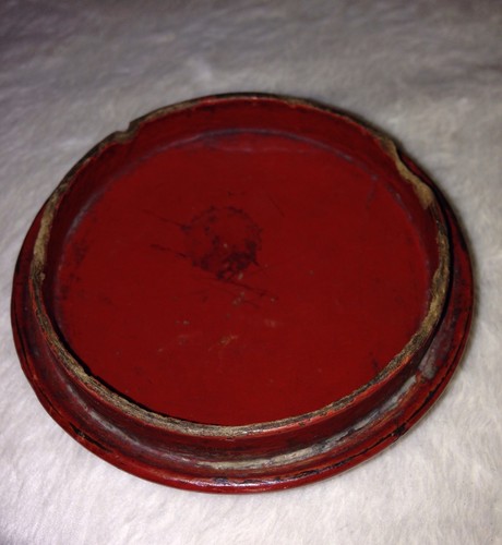 Antique 1870's Chinese Orange Red Lacquered Wooden Tea Caddy Box - Picture 9 of 12