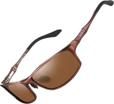 DUCO Polarized Sunglasses for Men 100% UV400 Protection Metal Frame Driving