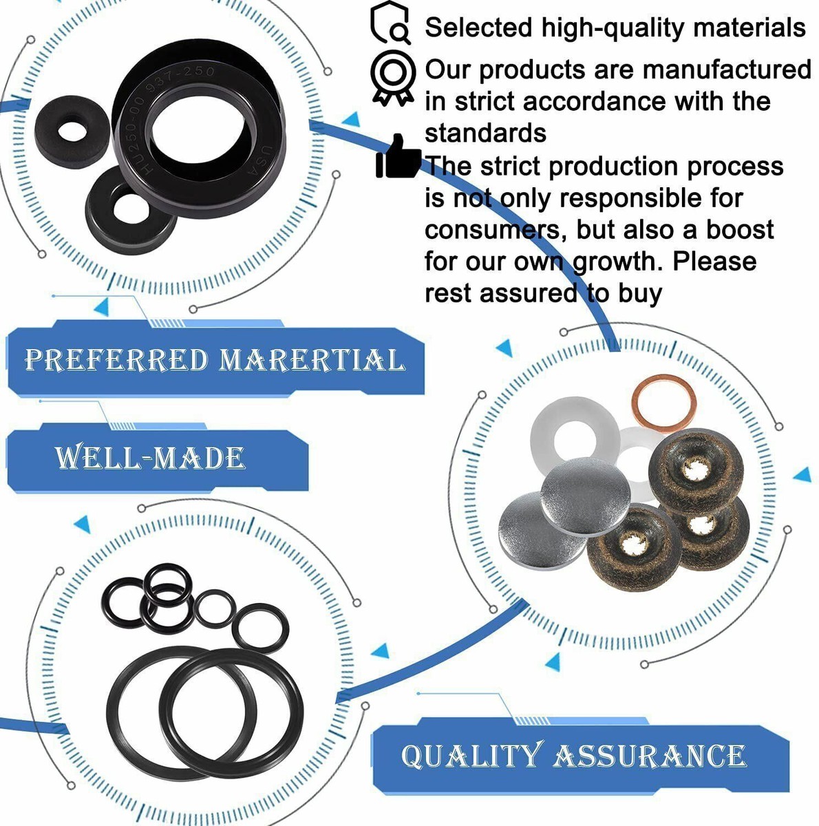 YMT Floor Jack Seals Kit - Fits Lincoln Walker 93642 Series B, C, E - 2 Ton Hydraulic Jack Repair