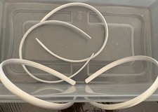 Pack Of 24 White Thin satin fabric covered headband hair band accessory 3/8 wide