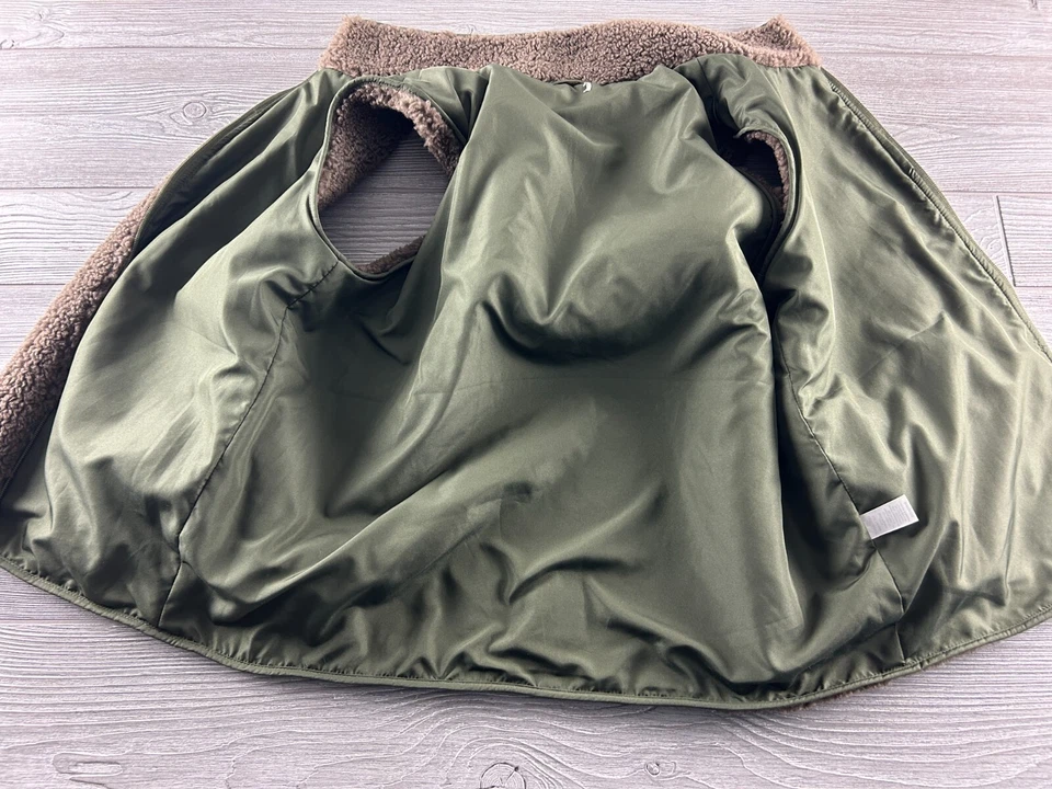 Chaleco de peluche Sundance Catalog Kaia para mujer Sherpa marrón verde Foto 4 de 4