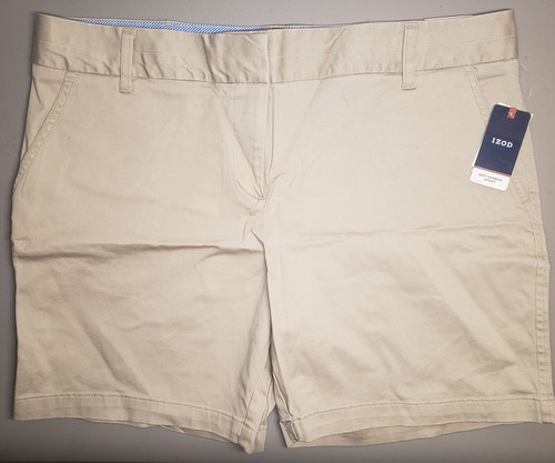 NWT Izod Women's Shorts Size:16 Tan Bar Harbor Short Khaki Preppy Golf