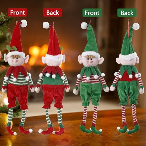22 Zoll Weihnachtselfe Dekoration Puppen, rot grün Weihnachten Plüschbein Stofftier - Bild 4 von 7