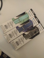  3 Aconic Silicone Bands for Apple Watch Black, Blue, Light Green. Fits 42/44mm