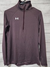 Under Armour Stripe Tech 1/4 Zip Long Sleeve Pullover Shirt  Women's Small 